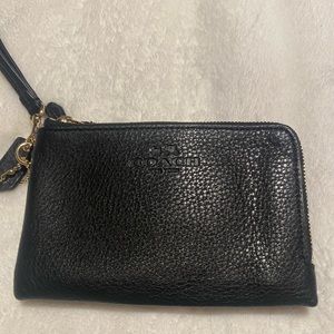 Coach double-pouch zipper wristlet